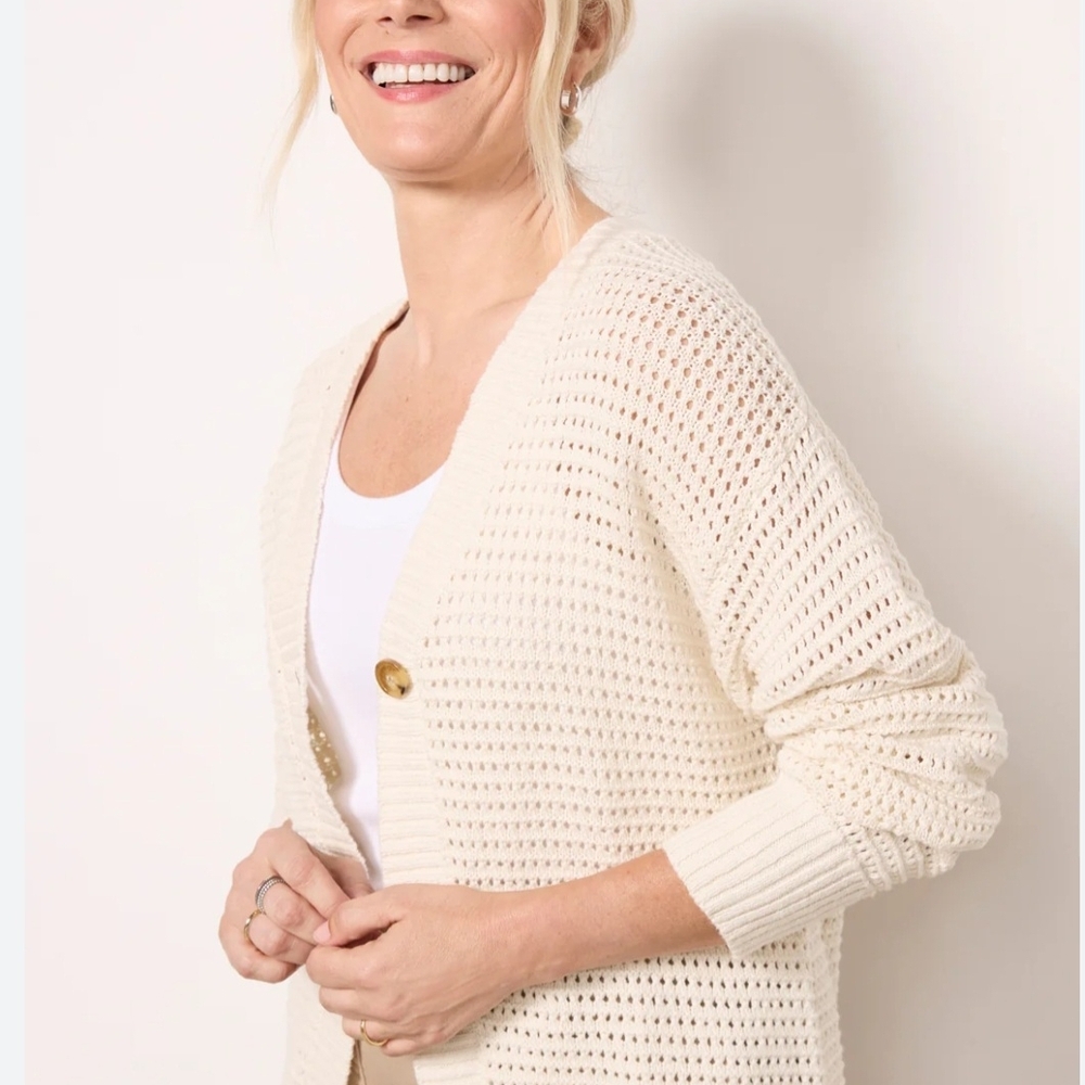 Evereve Cream Knit Cardigan